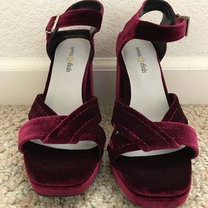 Seven Dials velvet maroon heels